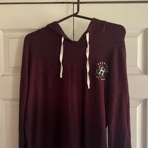 Maroon Hogwarts Hoodie with White Drawstrings